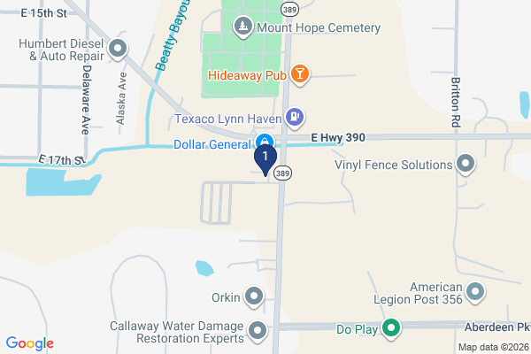 Map showing facility locations